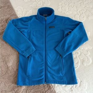 Columbia Youth Blue Fleece Zip Jacket Sweater Size L 14/16